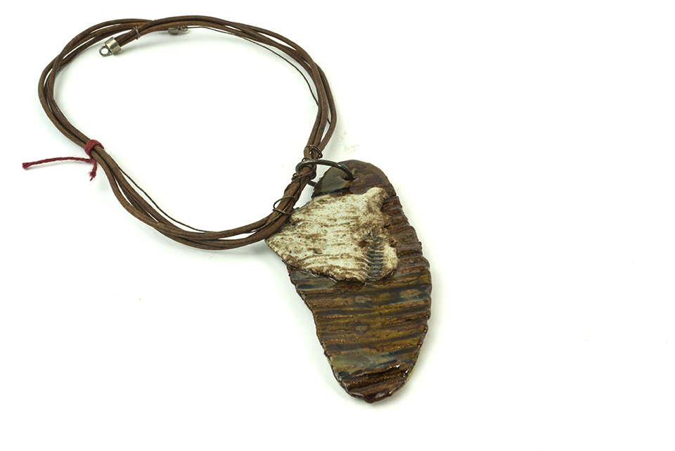 leather ceramic industrial necklace
